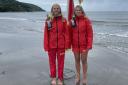 Senior lifeguard Hannah Pusely and lifeguard Emily Cross