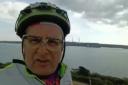 Timmy Mallet reminisces in Milford Haven during his cycling tour of the UK. Picture: Timmy Mallett/ Facebook