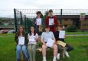 Students at Ysgol Gyfun Emlyn celebrated their GCSE results. Picture: Ysgol Gyfun Emlyn
