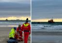 The St Davids RNLI and HM Coastguard crews joined north Pembrokeshire lifeguards for the multi-agency exercise