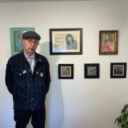 Some examples of Cardi artist Jeffrey Jones’s work on display.