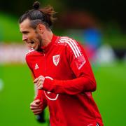 Gareth Bale was training with the Wales squad on Tuesday after a serious hamstring injury