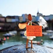 The fantastic fairies have popped up in Pembrokeshire - here's one spreading her wings and a positive message at Tenby Harbour. Picture: Gareth Davies Photography