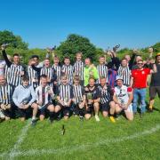 Lampeter Town celebrated winning the Costcutter Ceredigion League division two title