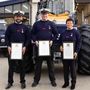 Mark, Simon and Louise have been honoured by RNLI chairman Stuart Popham for their outstanding bravery during the Witches Cauldron rescue