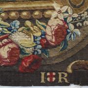 A section of the beautiful tapestry that is currently on display at Llanerchaeron