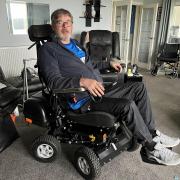 Paul in his new purpose wheelchair