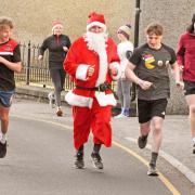Runners set off for the Llandysul Santa run