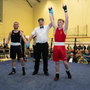 Glover roars in delight as he is awarded a unanimous points victory which earned him the best boxer of the night award.