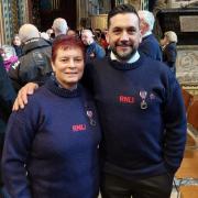 Cardigan RNLI volunteers Louise Francis and Simon Mansfield at the RNLI's 200th anniversary thanksgiving service at Westminster Abbey.