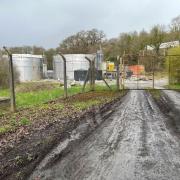 The two effluent tanks at Dairy Partners\' mozzarella factory site near Newcastle Emlyn (pic by Carmarthenshire Council and free for use for all BBC wire partners)