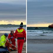 The St Davids RNLI and HM Coastguard crews joined north Pembrokeshire lifeguards for the multi-agency exercise