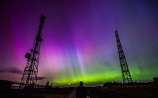 A stunning view of the aurora borealis in Llanllwni