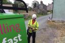 A Broadway Partners engineer at work on the ultrafast fibre connections in Ambleston, Pembrokeshire.