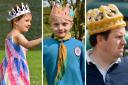 A trio of contrasting crowns at the coronation event in Llandysul.