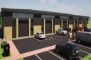 Plans for a development of 18 commercial units at Cardigan’s Parc Teifi business park have been submitted. Picture: Trevor Hopkins Associates.