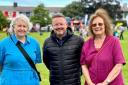 Cllr Catrin MS Davies, Greg Jones from Ceredigion County Council and Julie Morgan deputy minister for social services at the play day.