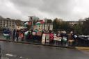 Members of the newly-formed Ceredigion Preseli CLP staged a protest calling for a ceasefire in Gaza in Cardigan on Saturday, as well as handing out around 200 leaflets to shoppers in the town’s Tesco store.