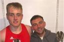 Ready to go: Cardigan ABC light-heavy Josh Mellor (left) is pictured with clubmate Billy Myers who is also due to appear at Friday’s show at Crymych Leisure Centre.