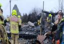 The aftermath of the fire at Moya Nicolaysen's caravan in Talgarreg. Picture: Nicolaysen family via GoFundMe