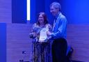 Sharon Huws receiving her Sir John Hammond Award.