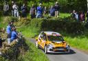 James Williams and Dai Roberts in action in the British Rally Championship.