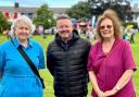 Cllr Catrin MS Davies, Greg Jones from Ceredigion County Council and Julie Morgan deputy minister for social services at the play day.