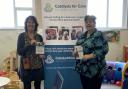 Catalysts for Care co-ordinator Sue Lewis and Antur Cymru business adviser Debra Davies-Russell at an event at Borth Community Hub.