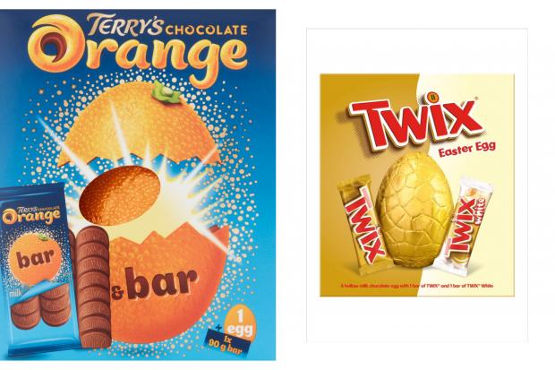 Tivyside Advertiser: Terry's Chocolate Orange & Twix eggs (Tesco)