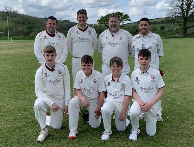 Tivyside Advertiser: There were four father and son combinations in the Cresselly second team. Pic: Creselly CC