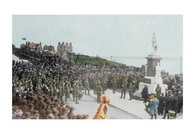 MEMORIAL: Dedication of the Milford Haven war memorial on April 24, 1921. Picture: Jeff Dunn via Our Pembrokeshire Memories