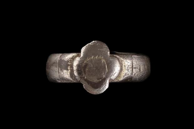 Tivyside Advertiser: The silver finger ring found near St Davids. Picture: National Museum of Wales