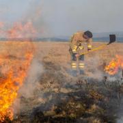 Llandysul Fire Brigade attend fires on Llanllwni Mountain. Pic: Gary Jones