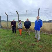 Ceredigion MP Ben Lake (right) and MS Elin Jones met with local county councillor Gethin Davies and Aberporth Community Council chairman Aled Thomas amid fears over the sports field's future last summer.