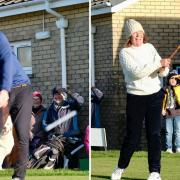 Cardigan Golf Club's drive in for the incoming Club Captain, James Pegg, and Ladies Captain, Lin Calderbank.