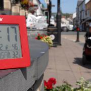 Phew! This thermometer recorded a temperature of over 32 degrees in Cardigan on Saturday.