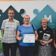 A Certificate of Achievement was awarded to Danielle Carroll, who had participated in a free online course for Welsh learners in the agricultural sector.