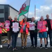 Marc Tierney met with CWU members at the start of strike action in Narberth