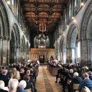 St Davids Cathedral held a commemorative service to the Queen on Sunday, September 18. Photo Western Telegraph