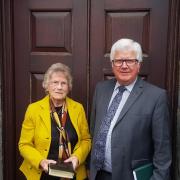 Rev Geoffrey Eynon is pictured with chapel secretary Audrey Davies.