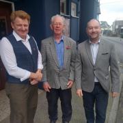 Cefin Campbell MS (right) with Mark Rummery and Jeremy Martineau from North Pembrokeshire Trade and Tourism.