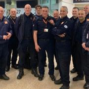 The UK's International Search and Rescue Team (ISAR) pictured ahead of their deployment to Turkey as part of the UK's response to the earthquakes which struck Turkey and Syria on 6 February.