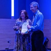 Sharon Huws receiving her Sir John Hammond Award.