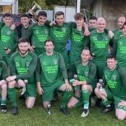 New Quay celebrate winning the South Cards Cup