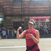 Erin Lewis after completing the Manchester Half Marathon