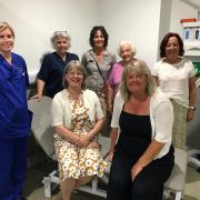 Friends chair Catrin Miles, pictured with members Sue Lewis, Sian Maerhlein, Gwyneth Jones and Beti Emmanuel with sister and site manager Jan Walker plus senior urgent care practitioner Elen Howell.
