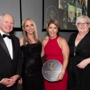Some of Bronglais Hospital's maternity team pictured receiving the award at this week's ceremony