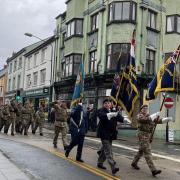 The Remembrance Sunday Parade in Cardigan.
