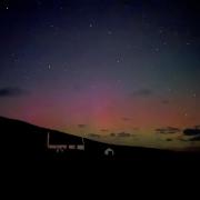 Aurora Borealis (Northern Lights) viewed over Mwnt