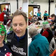 : PCSO Matt and local county councillor Amanda Edwards are pictured at the Llechryd dinner.